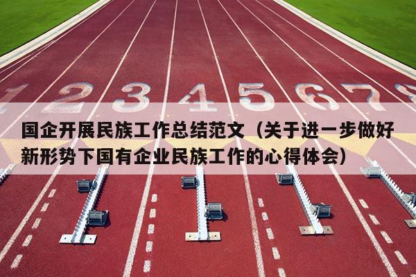國(guó)企開展民族工作總結(jié)范文(關(guān)于進(jìn)一步做好新形勢(shì)下國(guó)有企業(yè)民族工作的心得體會(huì))