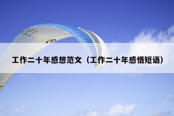 工作二十年感想范文(工作二十年感悟短語)